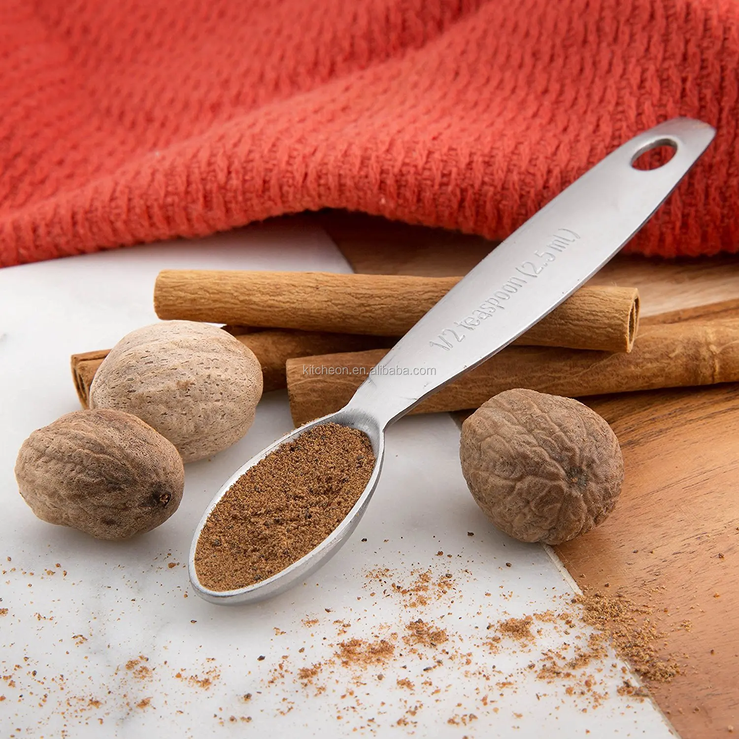 wholesale 7 pieces oval shape stainless steel measuring spoons