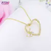 fashion heart pave cz crystal necklace jewellery making suppliers