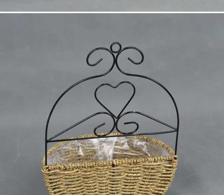 Seagrass Storage Basket with Iron Haning Frame