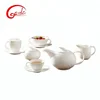 Pakistan daily used chinese vintage tea set / white color turkish ceramic cup with tea pot