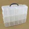 3 Layers Transparent Plastic Storage Box with 30 Compartments for Supermarket