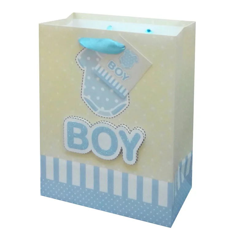 Promotional Special Design Square Bottom Christmas Packaging Paper Gift Bag For Baby