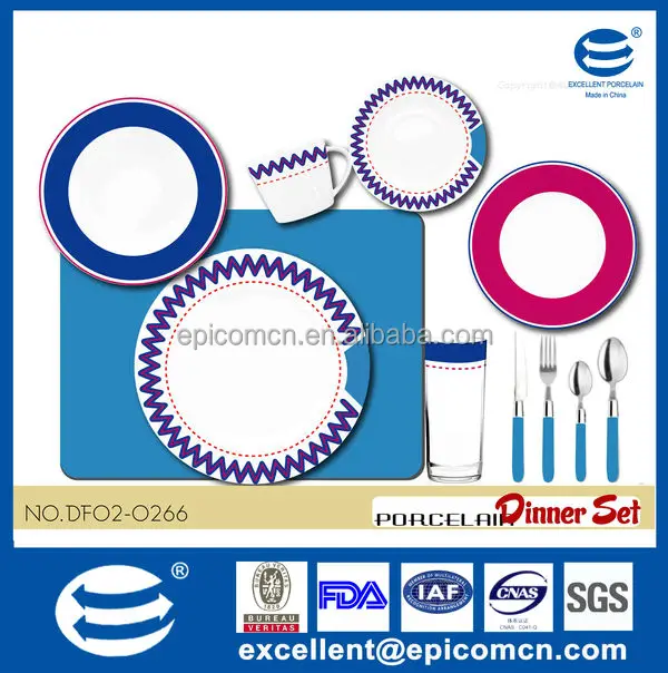 Fine Porcelain Tableware Ceramic Brand Names Of Dinner Sets With Color