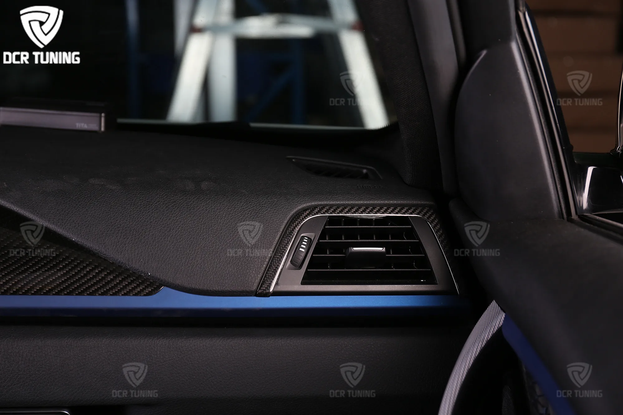 8 Pcs Interior For Bmw F30 F32/33/36 Carbon Fiber Sedan 4door Only