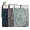 wholesale solid color microfiber 3 pieces bathmat set