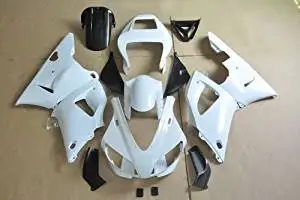 Wotefusi Brand New Motorcycle ABS Plastic Unpainted Polished Needed Injection Mold Bodywork Fairing Kit Set For Yamaha YZF R1 1998 1999 White Base Color