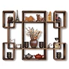 large high quality luxury wooden decoration wall hanging rack storage shelf