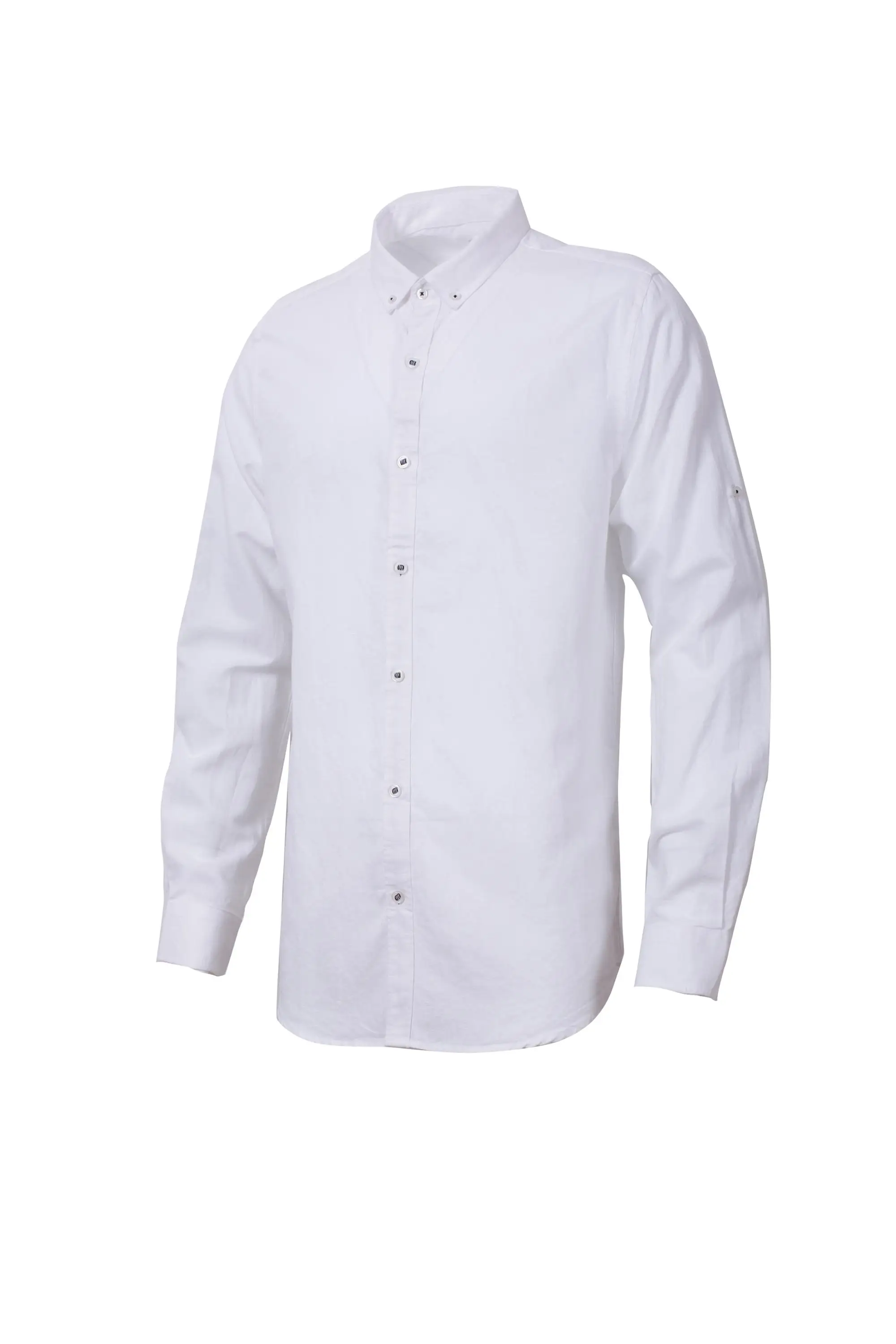Pria Kemeja Desain Lengan Panjang Putih T Shirt Pembuatan Kapas Polo