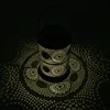 Custom hollow out pattern design metal hanging solar powered lantern