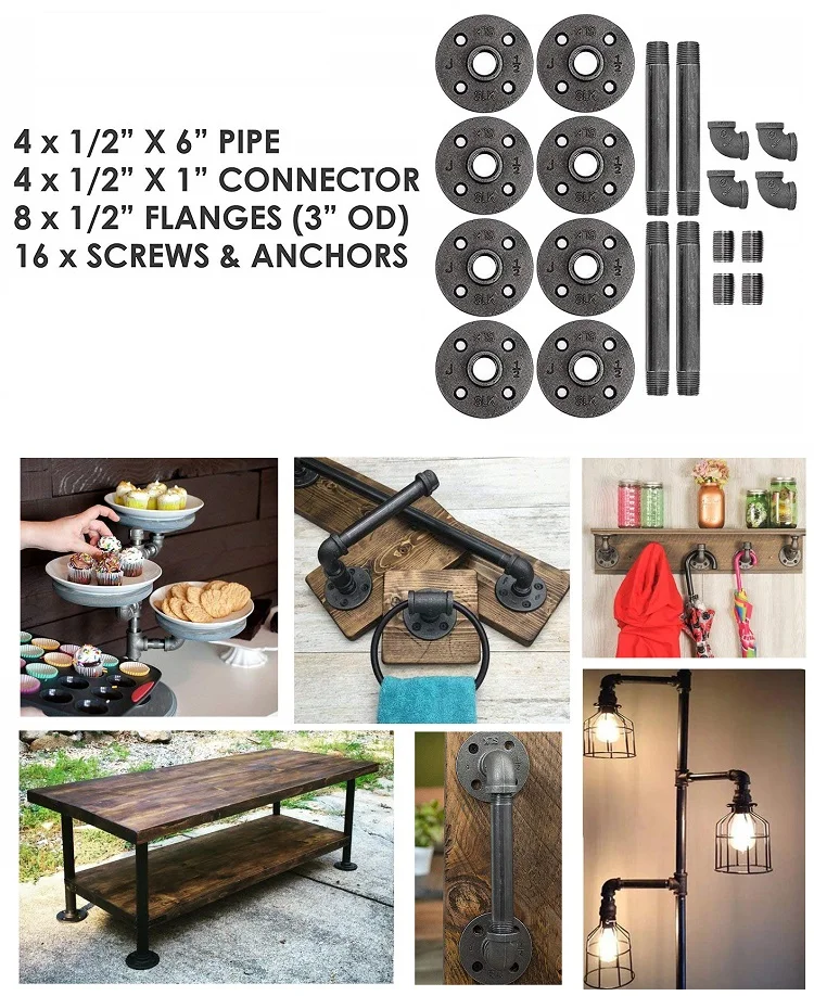 Decorative Diy Wall Display Pipe Ladder Shelves For Collectibles