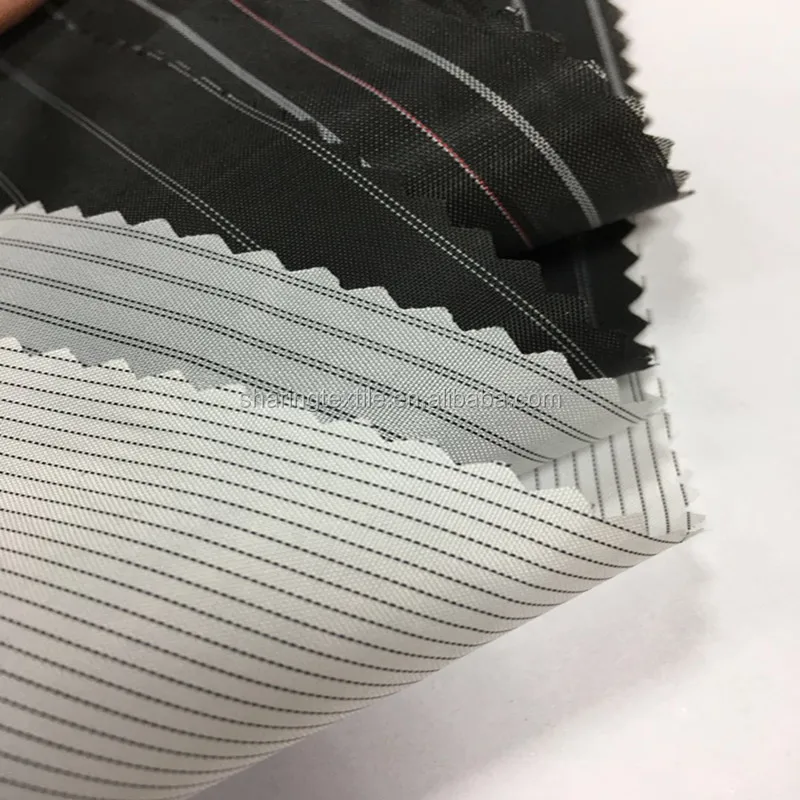 190t 210t 100polyester Taffeta Two Tones Pinstripe Dobby Jacquard