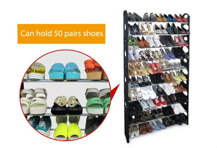 Metal Portable Shoe Rack/ 50 Pairs Shoe Rack/ 10 Tier Shoe Rack Buy