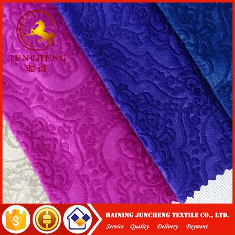 Top Quality 3d Emboss Velvet Plastic Antislip Backing Sofa Cover