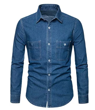 mens denim work shirts long sleeve