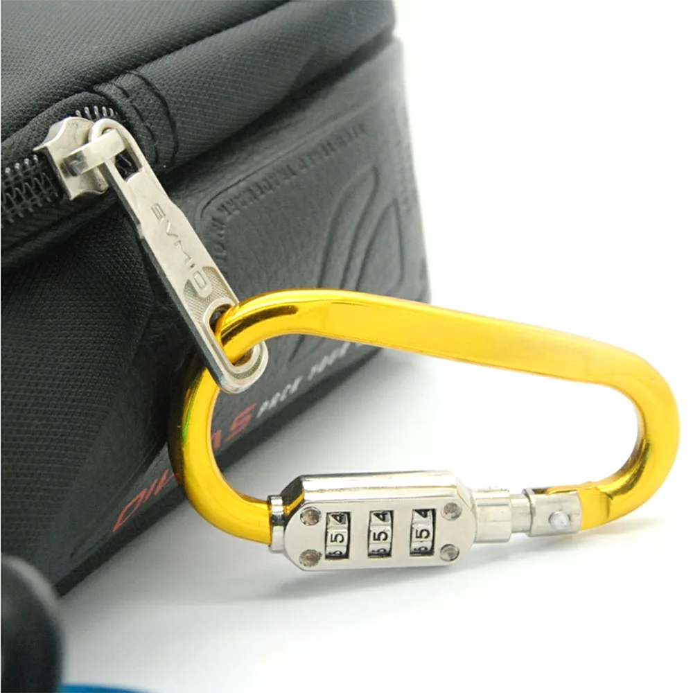Wholesales D Type Lock Carabiner Mountaineering Buckle Hooks ,Backpack Combination Lock Hook ,Snap Hook With Lock