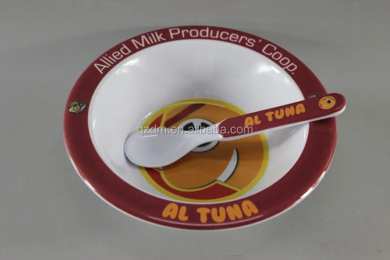 6.5 "Melamine Dinner bowl + spoon set for Kid's