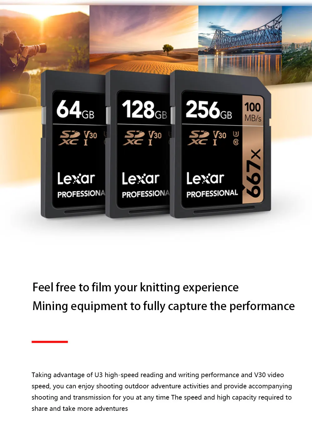 Factory supply 100% Genuine lexar professional 667x sd card 64gb 128gb 256gb - ANKUX.COM