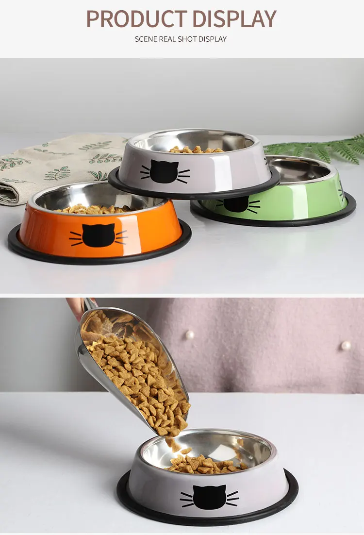 pet products stainless steel 201 cat feed food bowl 15cm 5.91inch silicone ring base feeding bowl for cat and puppy dog bowls 06 cat bowls.jpg