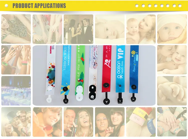 Personalized colorful printing satin ribbon wristband/bracelet for