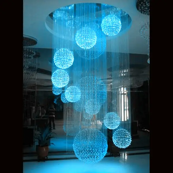 1 2m Villa Hall Chandelier Rgb Changeable 11 Spiral Effect