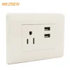 PC panel red copper power socket with usb high quality wall socket with usb port america standard