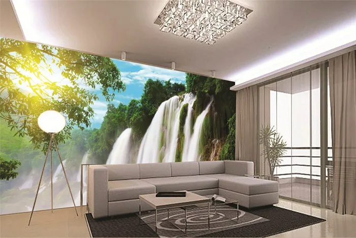 新スタイル中国の滝の風景画価格壁紙 Buy 価格の壁紙 滝の風景画