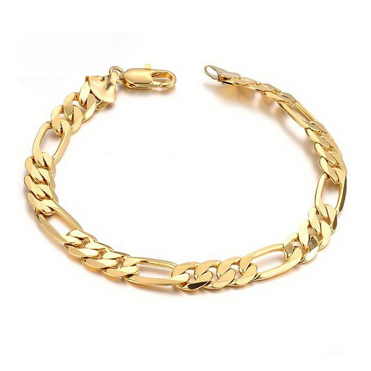 Fashion Stainless Steel Luxury Saudi Arabia Jewelry Gold Bracelet Men