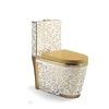 2019 new gold color porcelain gold plated one piece toilet