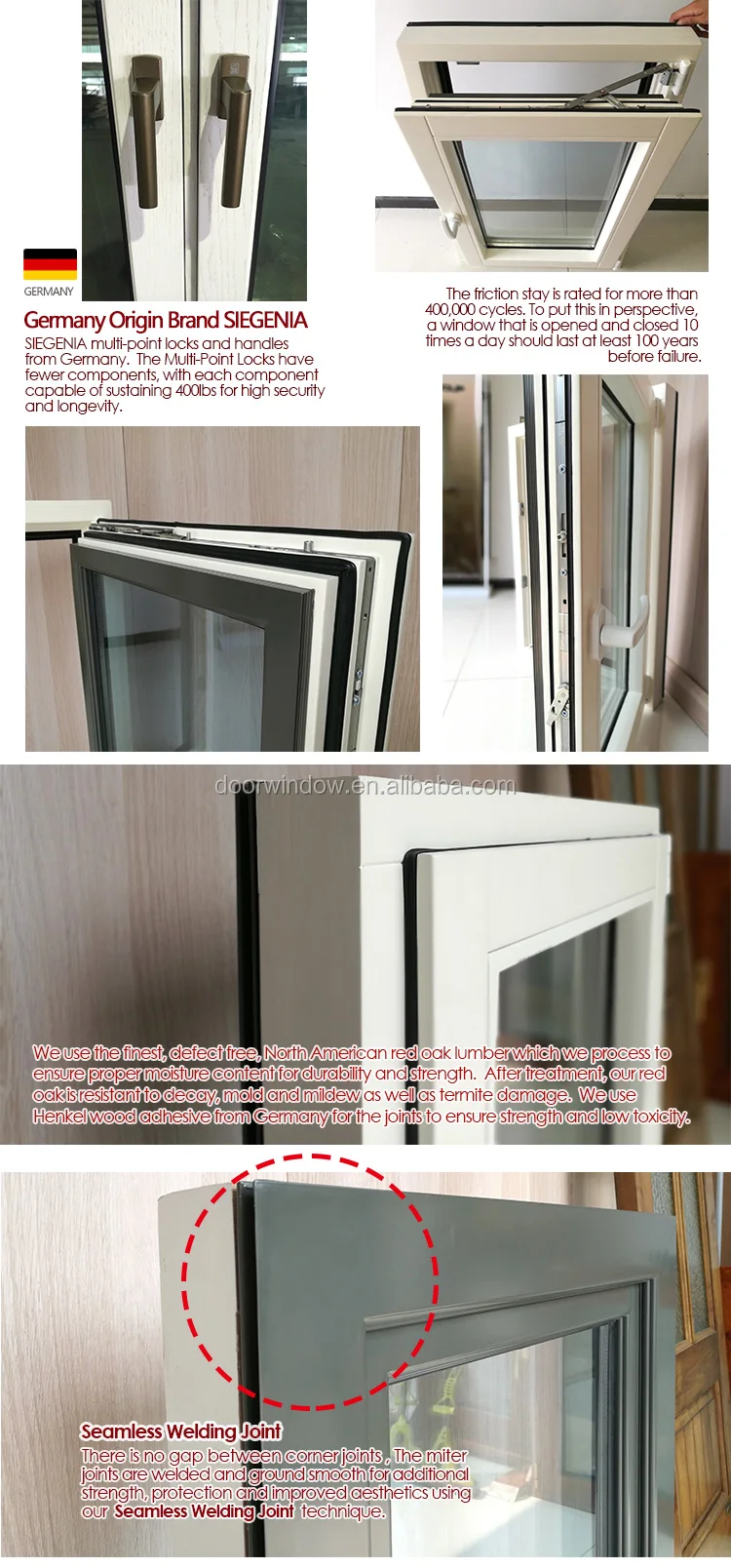 white side hung casement window