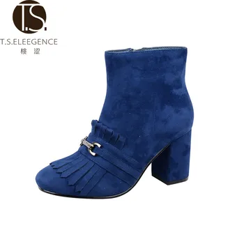 blue suede womens boots
