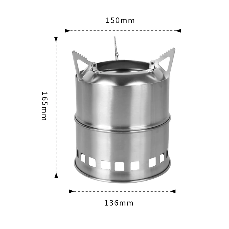 Portable Stainless Steel Foldable Outdoor Camping Wood Burning Stove