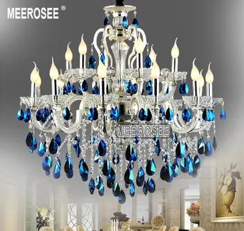 Meerosee Large Blue Crystal Chandelier Er Light Silver Fixture Md8453 Chandeliers Meerosee Large Blue Crystal Chandelier Er Light Silver Fixture Md8453 Chandeliers