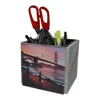 Factory Custom Wholesale Multifunction Transparent Acrylic Desktop 4-sided Pen Cup Holder Block Cube Picture Photo Frame