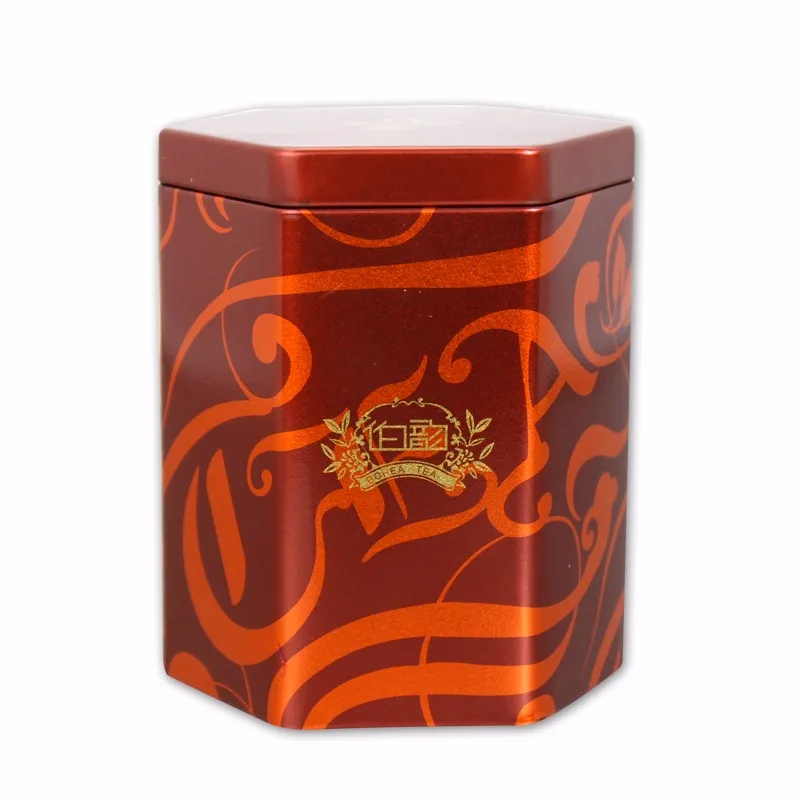 Food Grade Chinese Tea Gift Tin Box Hexagonal Airtight Tea Tins ...