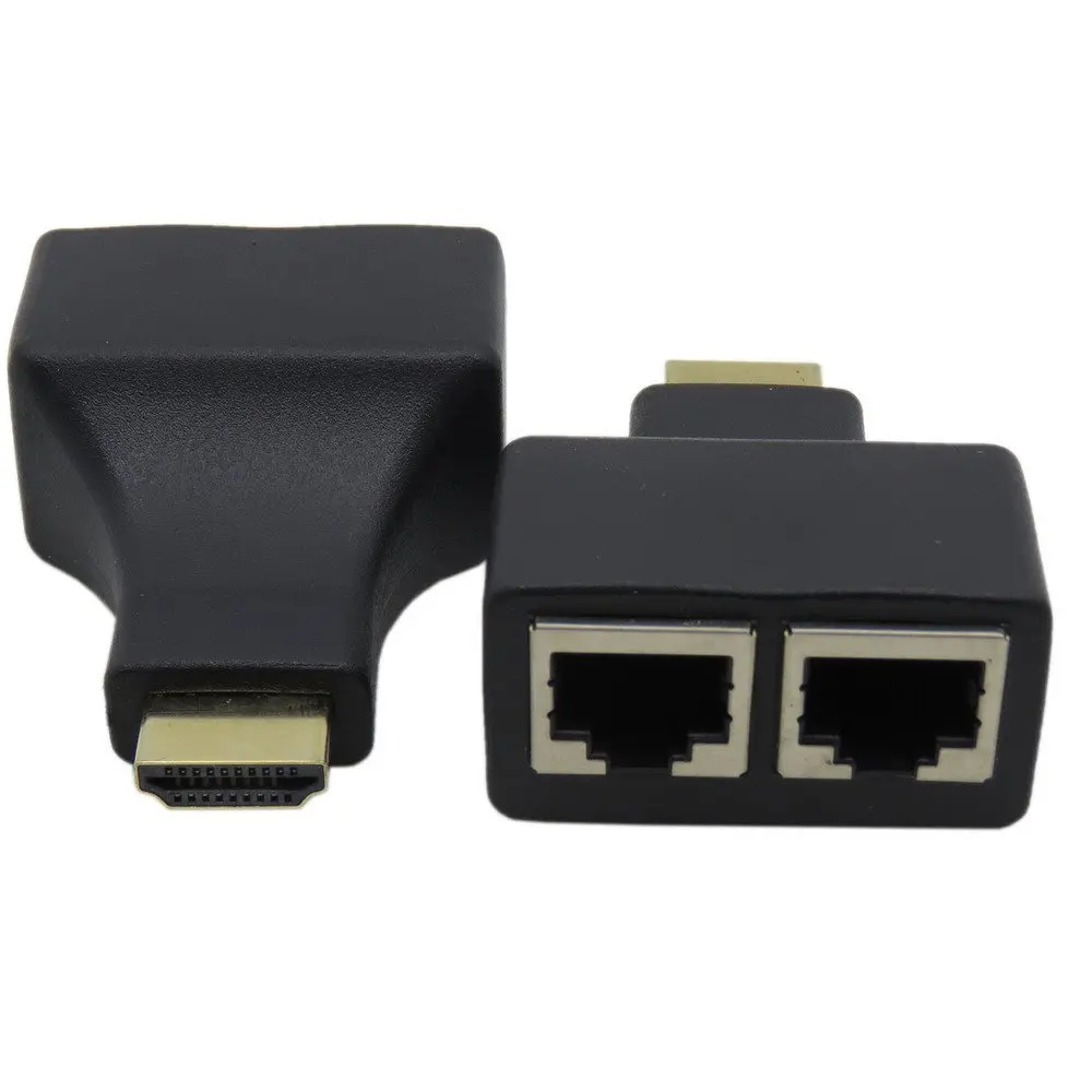 HDMI Extender Adapters Cat 5e or Cat6e Lan Cable up to 30meters 100ft