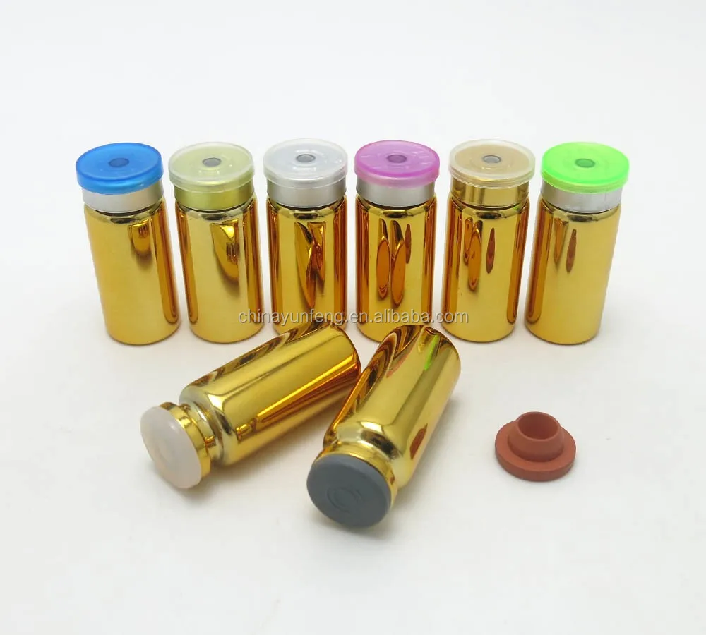 Free Sample 10ml Gold Glass Vial With Flip Off Cap For Skincare