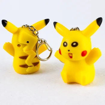 Anime Pokemon Pikachu 3d Led Llavero Con La Linterna Y Sonido Pokemon Clave Cadena Porta Llavero Lindo Anime De Dibujos Animados Juguete Clave Buy