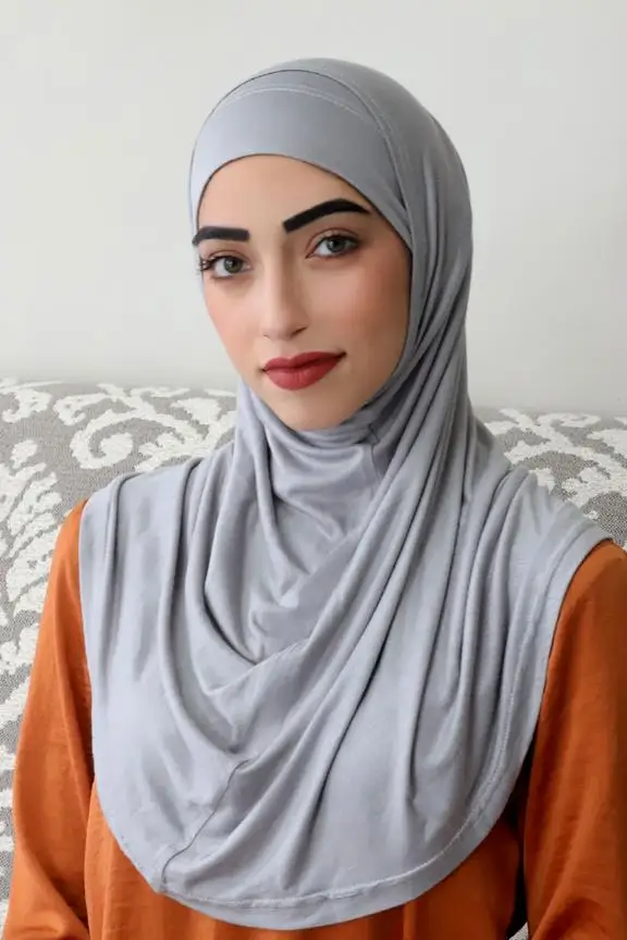 Hijab Abaya Kopftuch mit Bone Al Amira  2 tgl Sport friendly hijab حجاب قطعتين 