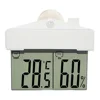 Digital Transparent window Display Thermometer Hydrometer Indoor Outdoor Temperature Humidity meter Station with Sucker Suction