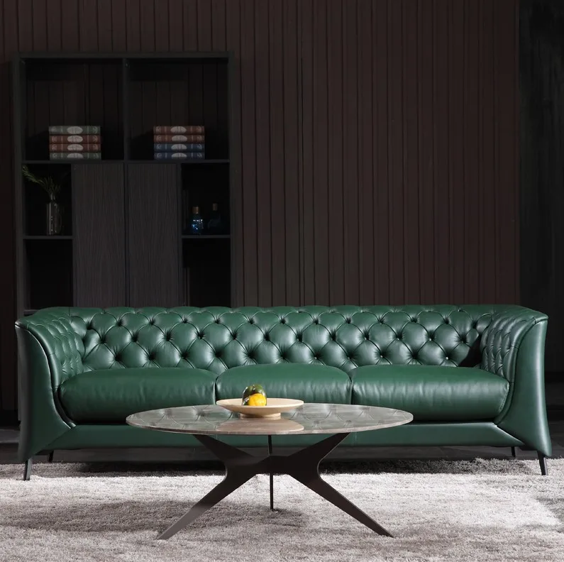 Sf11 Patas De Metal De Cuero Genuino De Cuero Verde Sofa De Cuero Conjunto Buy Leather Sofa Set Green Leather Sofa Small Sofa Sets Product On Alibaba Com