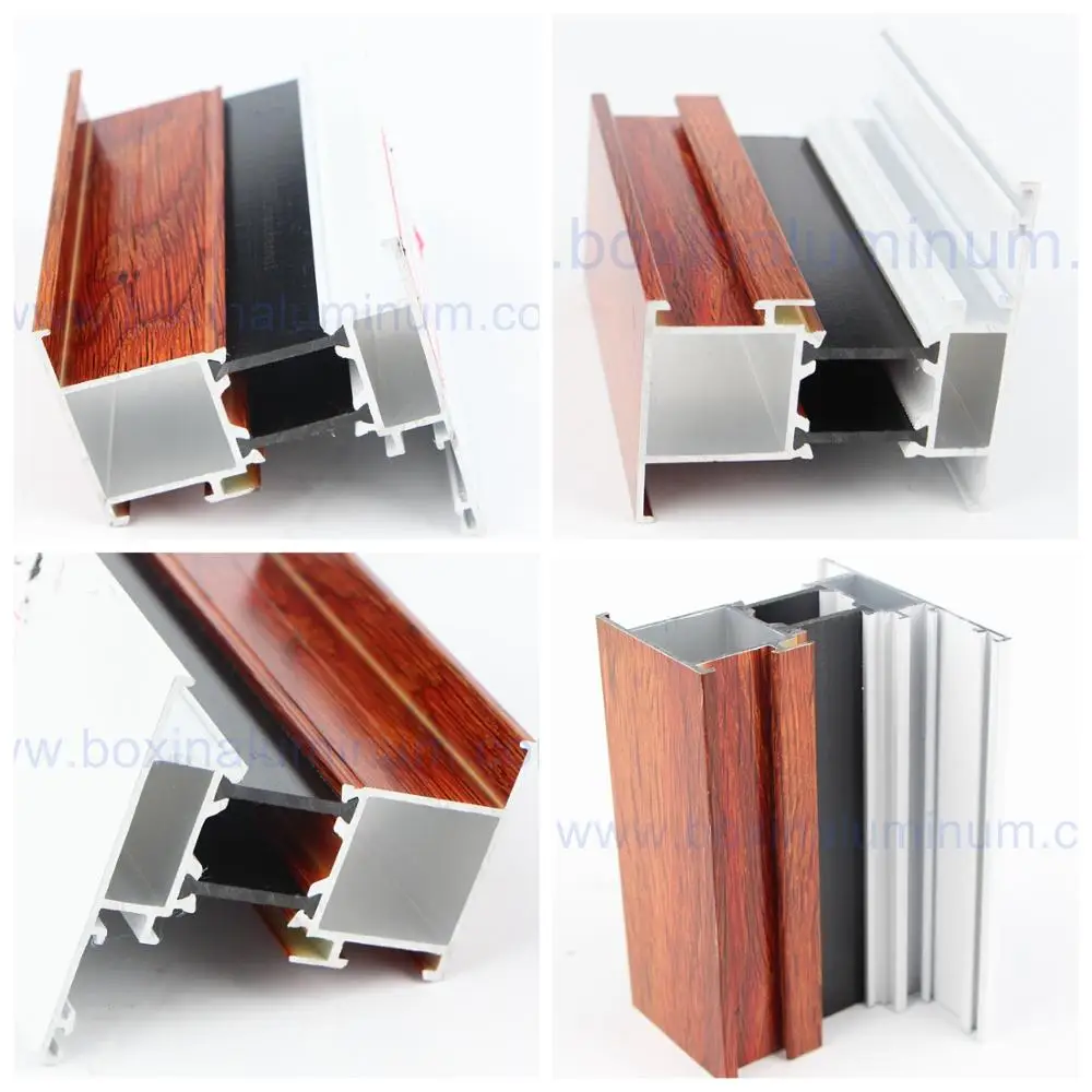 thermal break bridge aluminum 6063 alloy use for window and  door wooden and  powder coated door profile