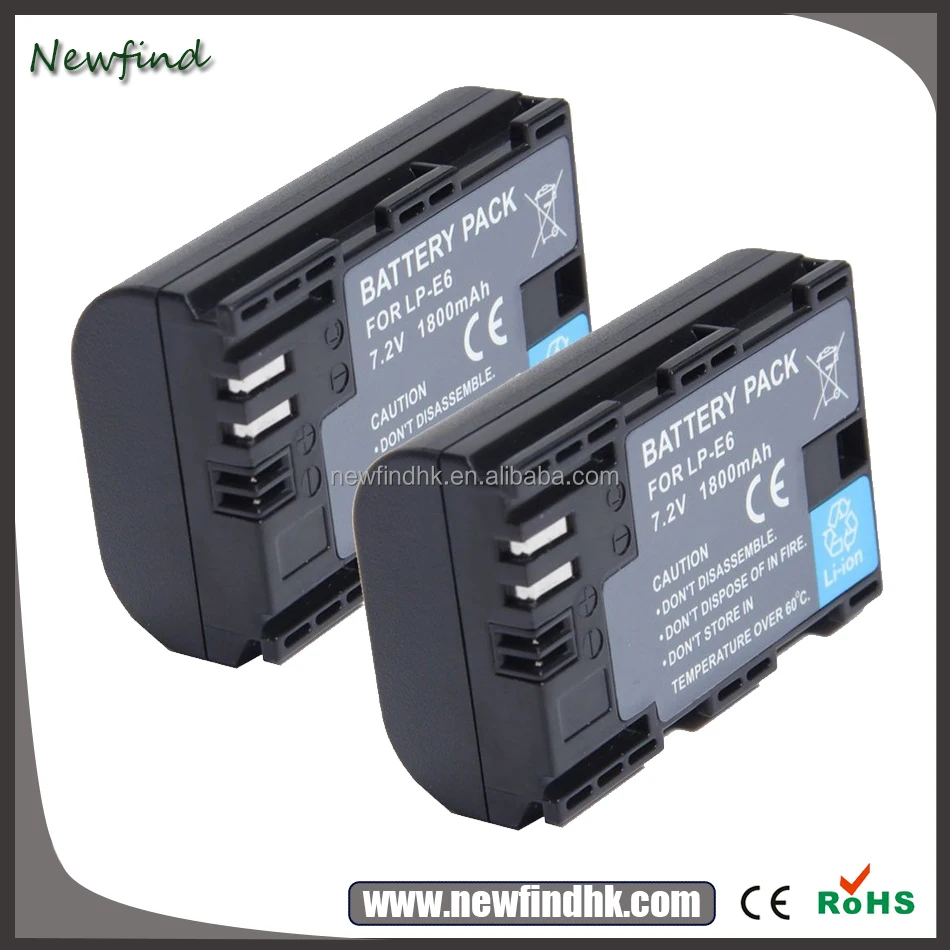 Wholesale camera batteries for Canon EOS 6D 60D 7D 70D 5D Mark II III DSLR Camera LP-E6 Li-ion