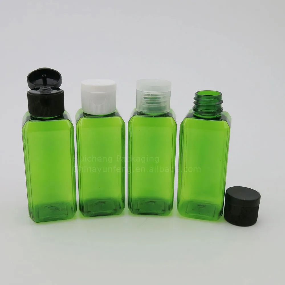 Natural Green 50ml Square Shampoo Bottles With Twist Cap,Pocket Liquor