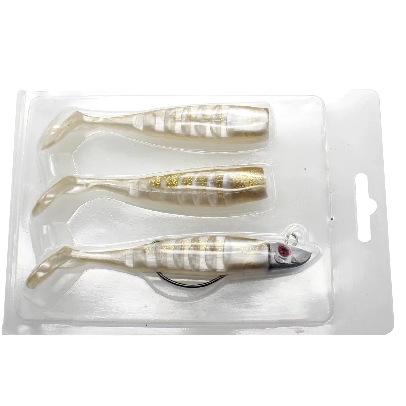 Double Color Lead Bait 13cm/10cm/8cm T Tail Fish Soft Crank Hook