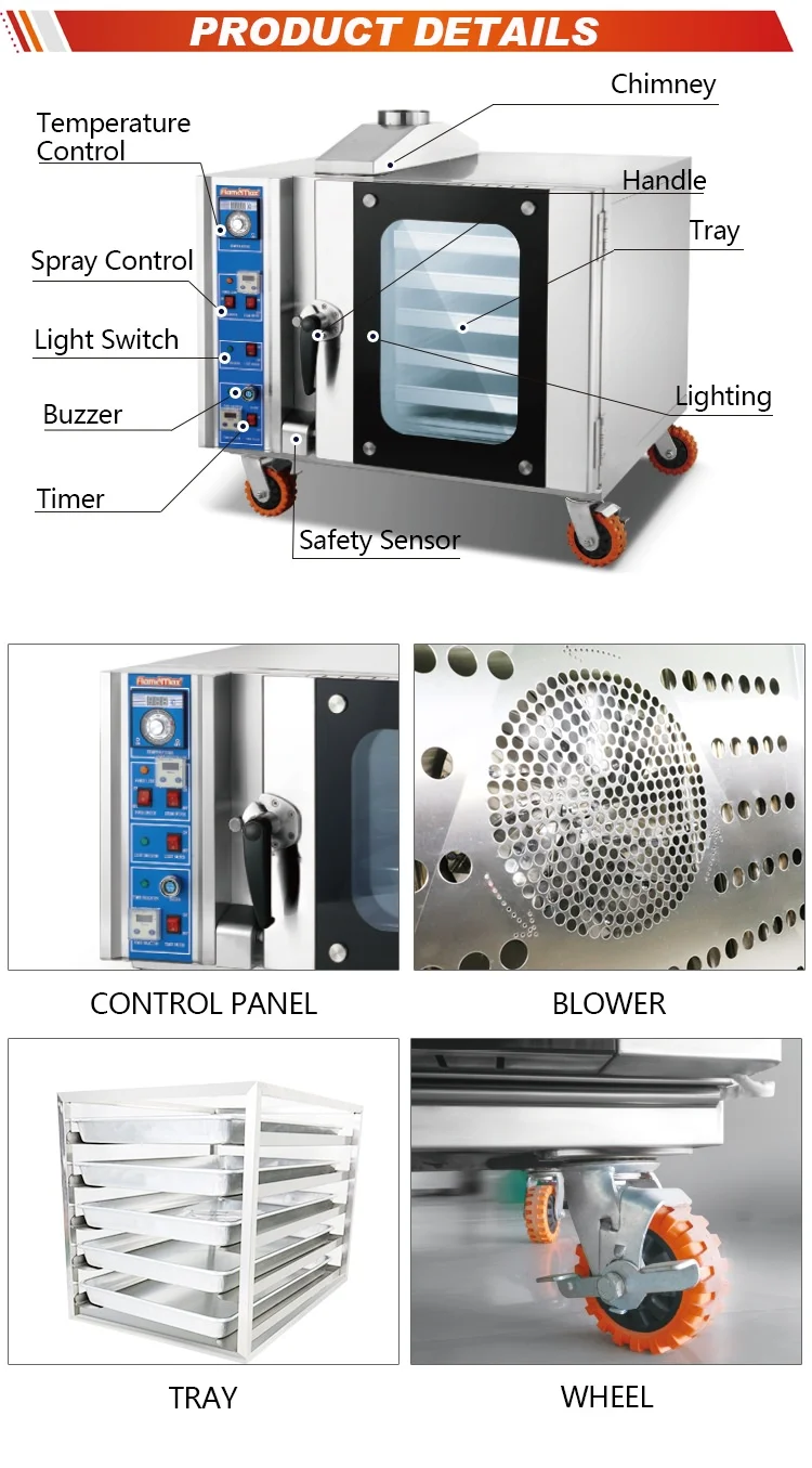 Hga5 Steam Function Combine And Hot Air Timer Gas Convection Oven