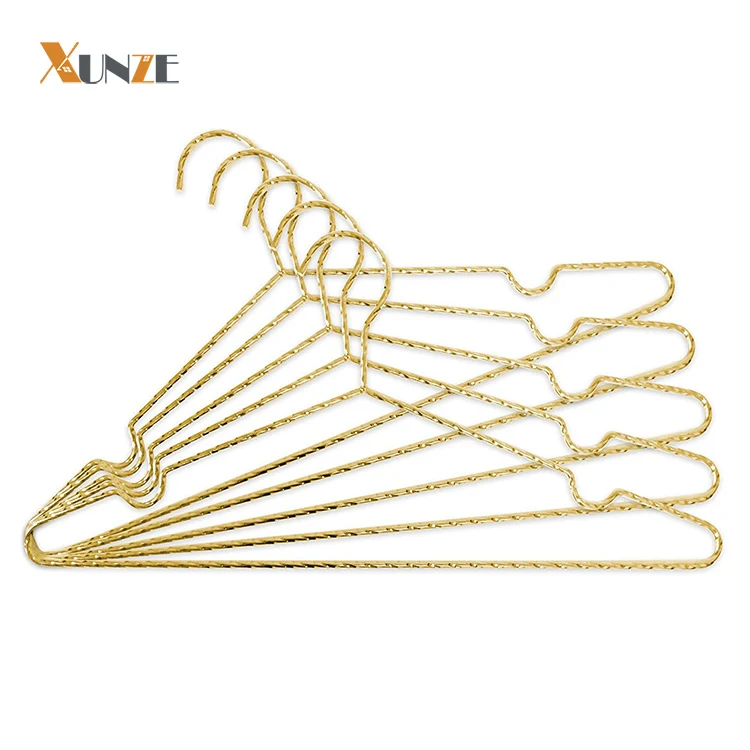 Heavy duty double gold metal wire coat hanger