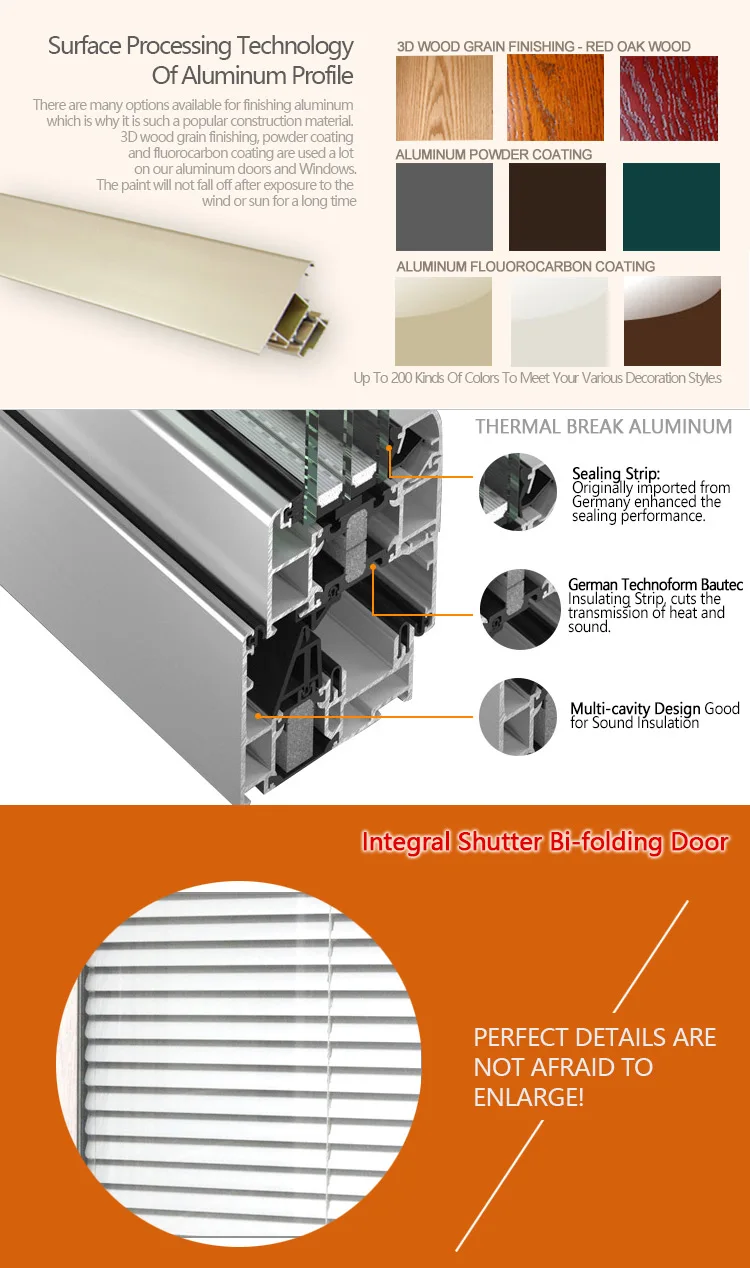 Super September Purchasing New product Italian bi-folding glass aluminum profile door with hardware