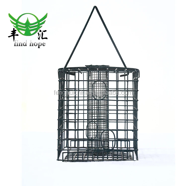 round metal bird feeder