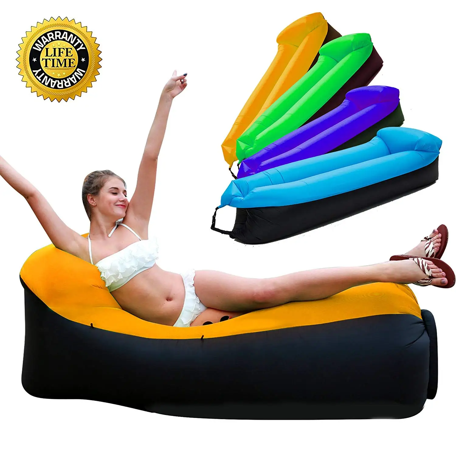 HAKE Inflatable Lounger Inflatable Couch Air Lounger Air Couch Water Resist...