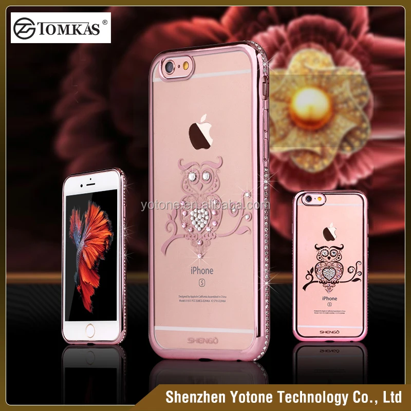 New arrival diamond phone case for iphone 6 mobile cover / custom soft clear tpu case